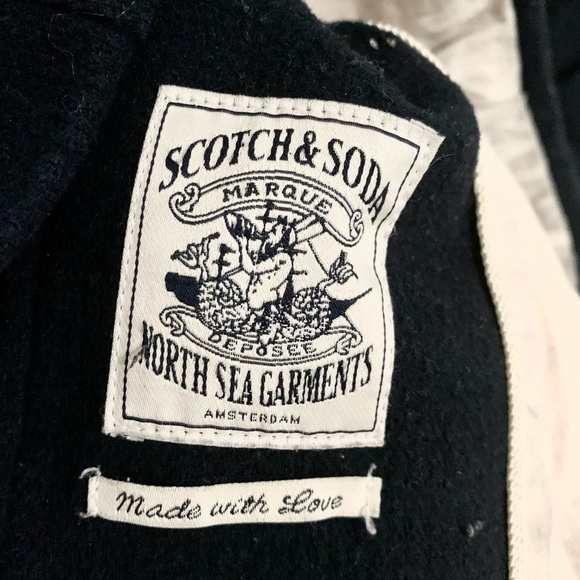 Scotch & Soda dark navy wool coat size Small - Picture 8 of 9